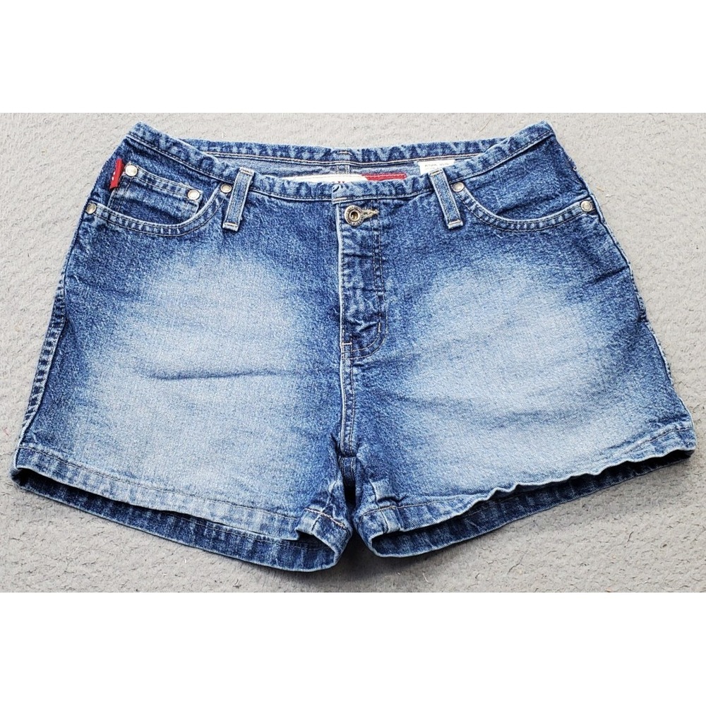 HYDRAULIC Jean Chino Shorts Women's 5/6 Blue Denim Medium Wash 5-Pocket Design‎